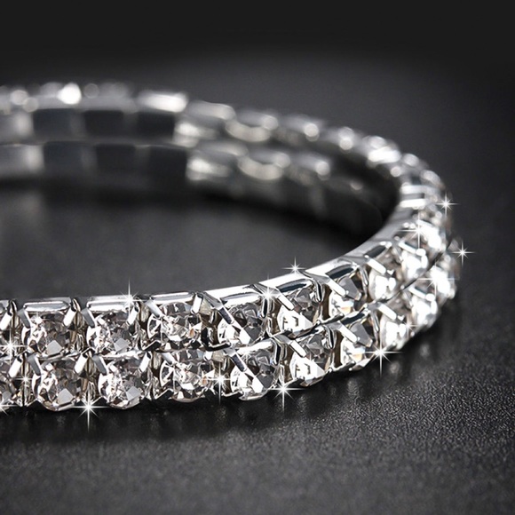 Anklet 2-Layer Crystal Stretch - Picture 4 of 7